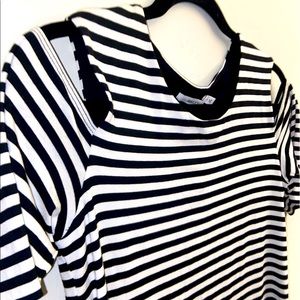 Off the shoulder striped top